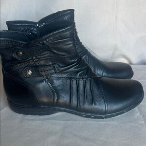 Elegant Black Leather Ankle Booties